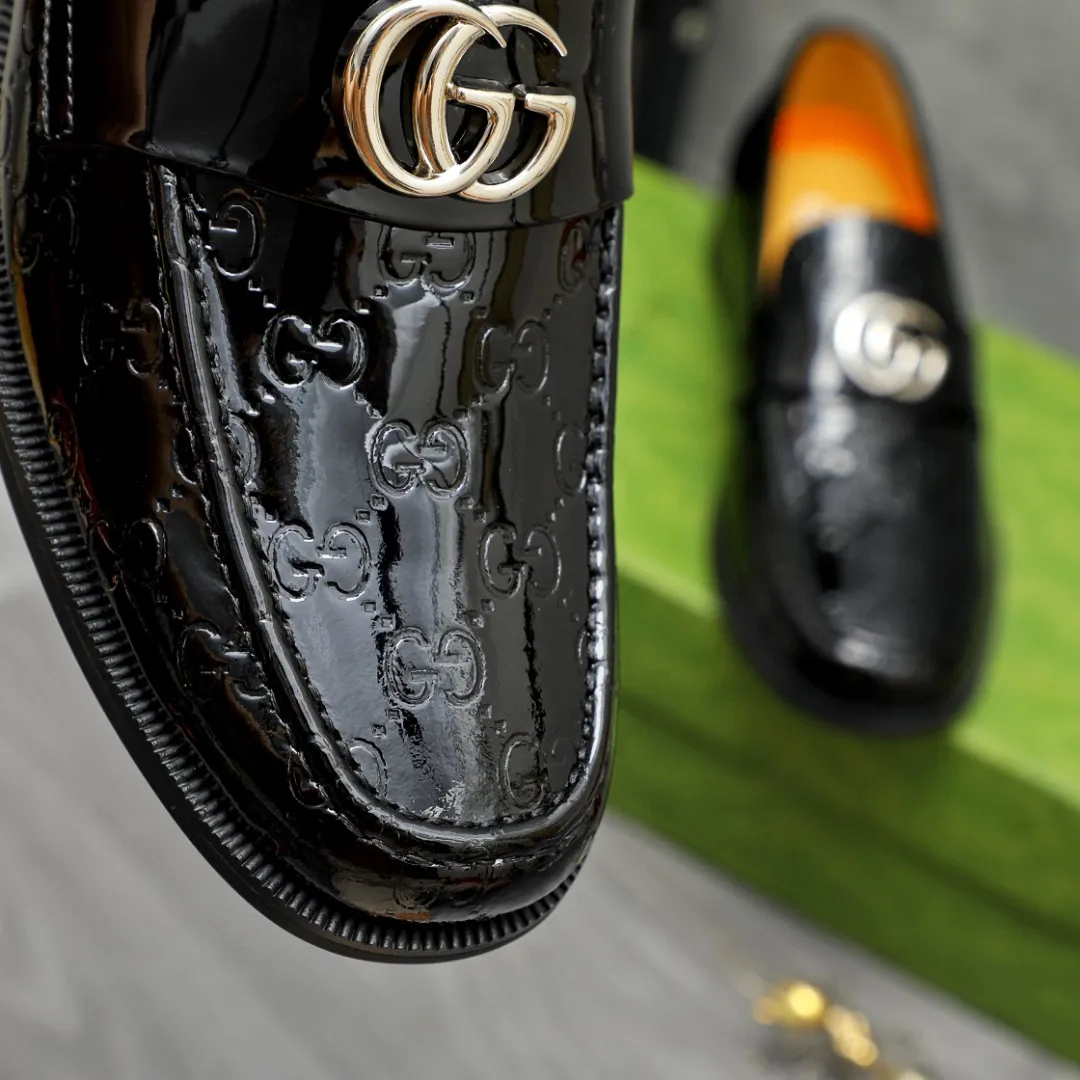 Men's shoes 💰480 Product trademark: GUCCI "Gucci" business slip-on leather shoes Regular size: 38-44 45 custom-made Product materials: Selected cowhide embossed upper, cowhide lining, rubber outsole